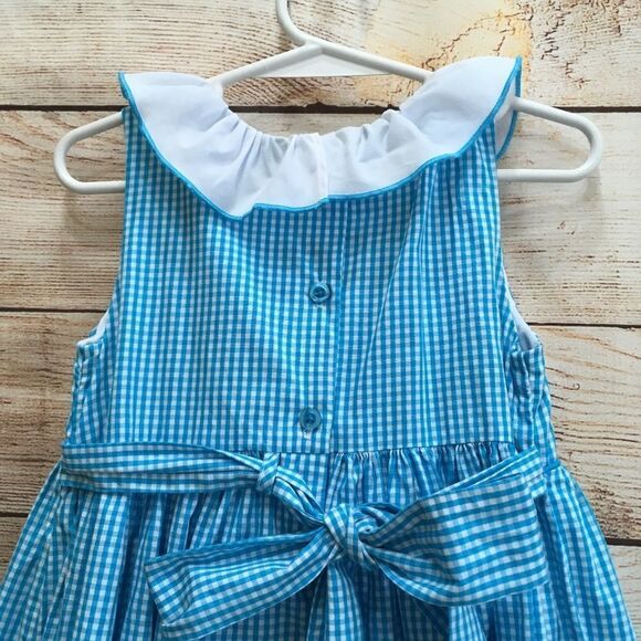 MARMELLATA SMOCKED GINGHAM DRESS WITH EMBROIDERED FISH‎ - Picture 9 of 10